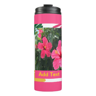 Hot Pink Hibiscus Thermal Tumbler
