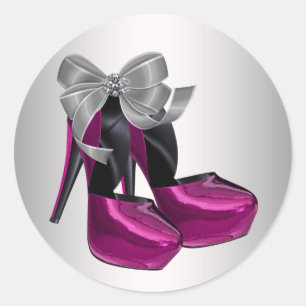 Hot Pink High Heel Shoe Stickers