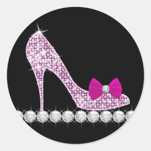 Hot Pink High Heel Shoe Stickers