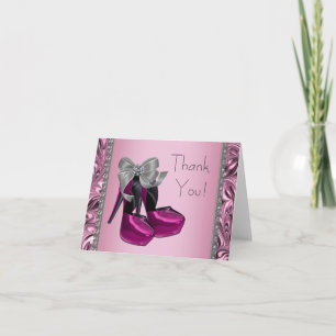 Hot Pink High Heel Shoe Thank You Card