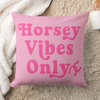 Hot Pink Horsey Vibes Only Horse Lover  Cushion