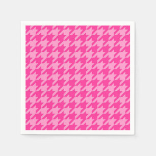 Hot Pink Houndstooth Plaid Design Napkin