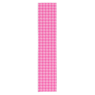 Hot Pink Houndstooth Plaid Design Short Table Runner