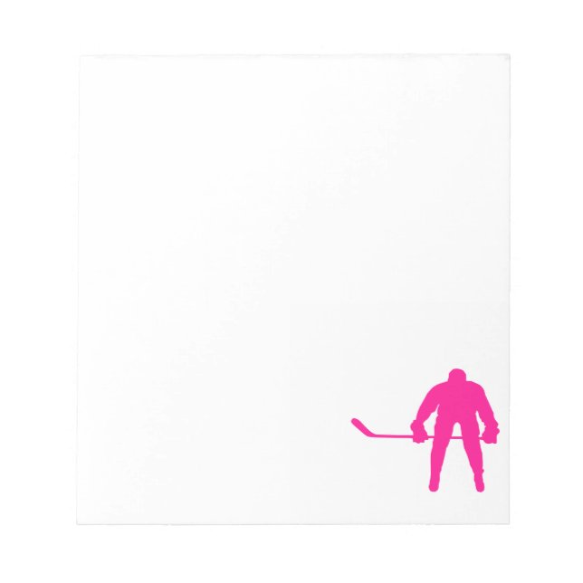 Hot Pink Ice Hockey Notepad (Front)
