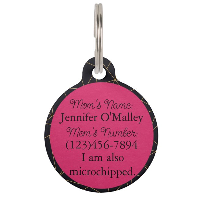 Hot Pink ID Tag (Back)