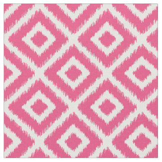 Hot Pink Ikat Diamonds Fabric