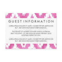 Hot Pink Ikat Guest Information
