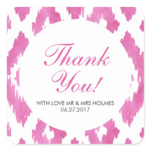 Hot Pink Ikat Thank You