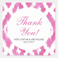 Hot Pink Ikat Thank You