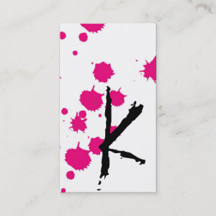 Hot Pink Ink Splot Make Up Artist Business Card