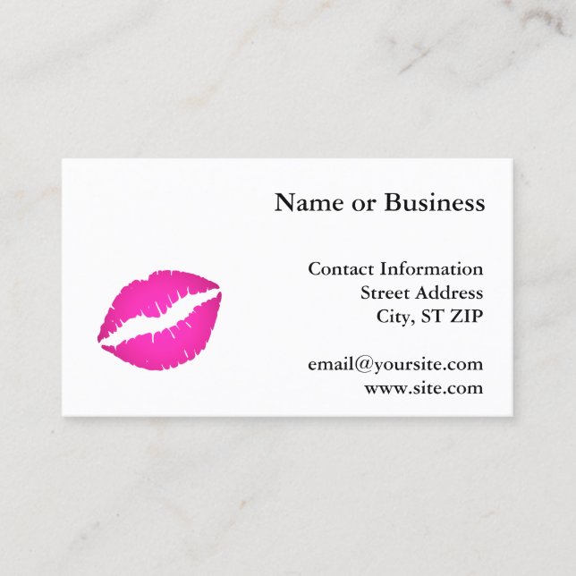 Hot Pink Kiss Business Card (Front)