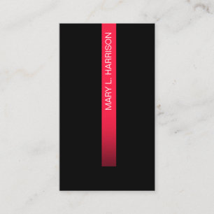 Hot Pink Label on Black Minimalist Generic Business Card