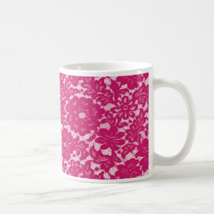 Hot pink lacy coffee mug