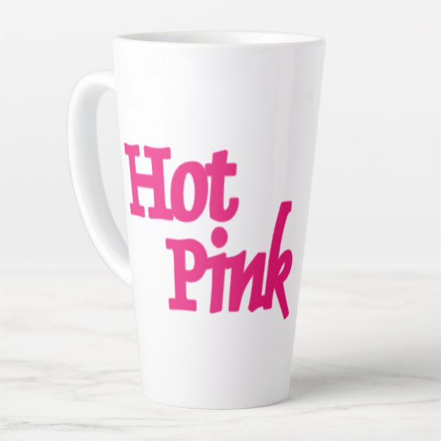 Hot Pink latte mug (Left Angle)