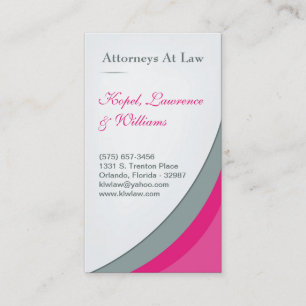 Hot Pink Law Firm Legal Corporate Business Card