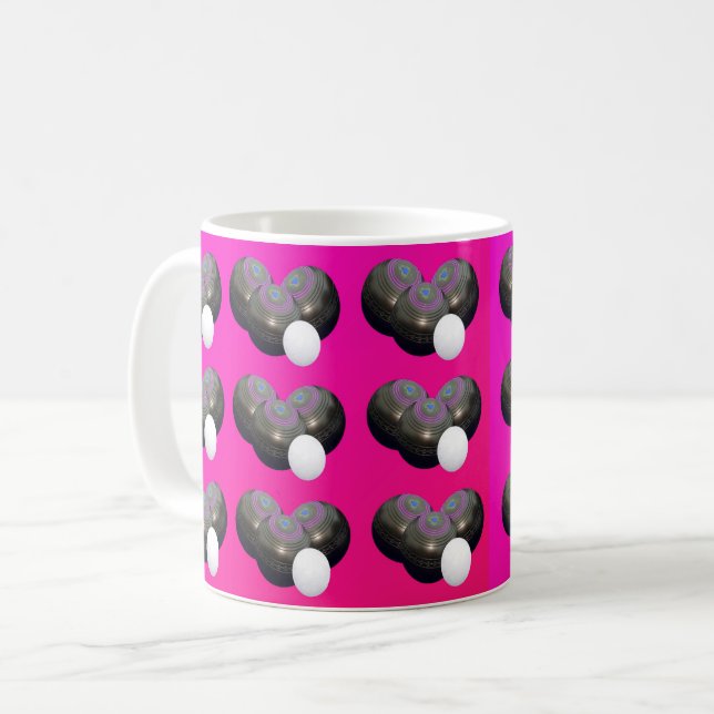 Hot Pink Lawn Bowls, Coffee Mug (Front Left)