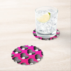 Hot Pink Lawn Bowls, Paper Party Coasters