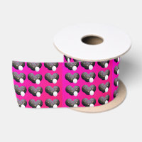 Hot Pink Lawn Bowls, Satin Ribbon