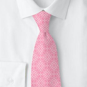Hot Pink Leaves & Lines Tie