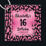 Hot Pink Leopard 16th Birthday Personalised Favour Tags<br><div class="desc">Make your own personalised party favour tags or gift tags featuring your text on a pink faux foil square over a hot pink and black leopard animal print pattern with your thank you message on the back. All text and fonts can be changed to any event. LOTS OF STYLES to...</div>