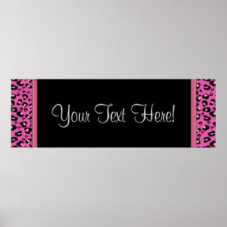 Hot Pink Leopard Baby Shower Banner Poster