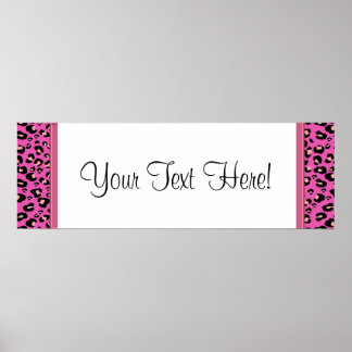 Hot Pink Leopard Baby Shower Banner Poster