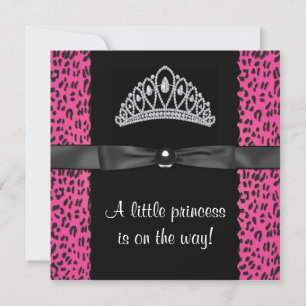 Hot Pink Leopard Baby Shower Invitation