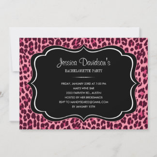 Hot Pink Leopard Bachelorette Party Invitation