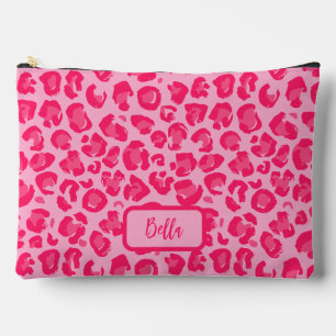 Hot Pink Leopard Pattern Accessory Pouch