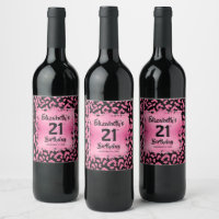 Hot Pink Leopard Print 21st Birthday Personalised