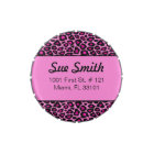 Hot pink leopard print address labels (#LABL 018)