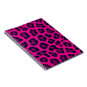 Hot Pink Leopard Print Animal Pattern Spiral Notebook