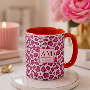 Hot Pink Leopard Print Blush Glam Animal Print Mug