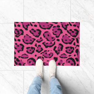 Hot Pink Leopard Print Doormat