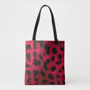 Hot Pink Leopard Print Faux Tote Bag