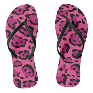 Hot Pink Leopard Print Jandals