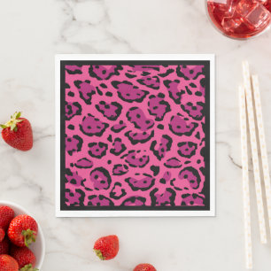Hot Pink Leopard Print Luncheon  Napkin