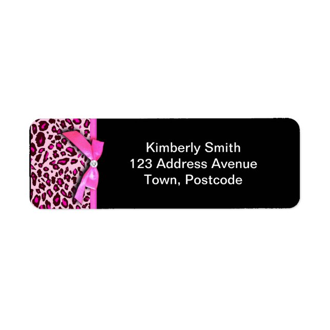 Hot pink leopard print ribbon bow graphic (Front)
