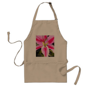 Hot Pink Lily Tenerife pop art watercolor flower Standard Apron