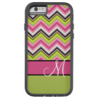 Hot Pink Lime Chevron Pattern Custom Monogram