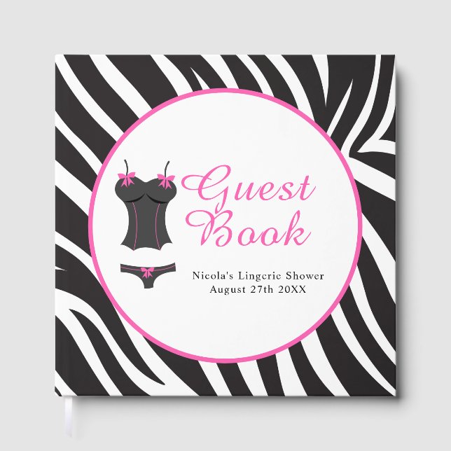 Hot Pink Lingerie Party  Guest Book (Front)