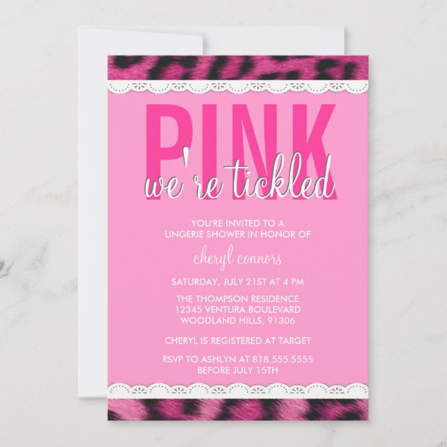 Hot Pink Lingerie Shower Invitation (Front)