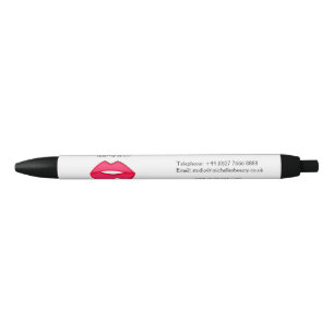 Hot Pink lips design Make-up artist Black Ink Pen