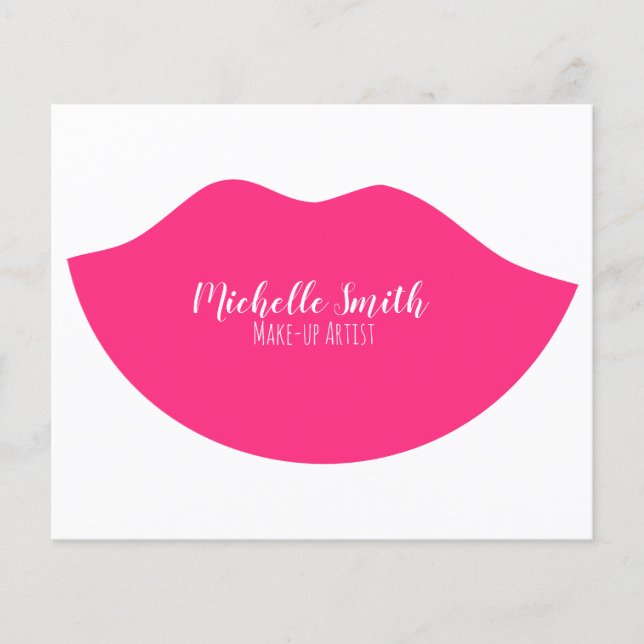 Hot Pink lips design Make-up artist Flyer (Front)