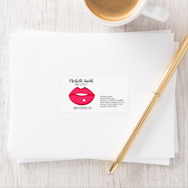 Hot Pink lips design Make-up artist Label (Insitu)
