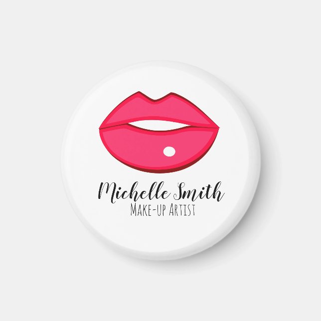 Hot  Pink lips design Make-up artist Magnet (Front)