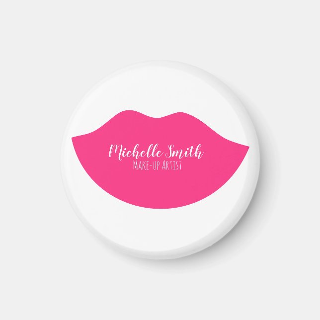 Hot Pink lips design Make-up artist Magnet (Front)