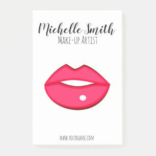 Hot Pink lips design Make-up artist Post-it Notes