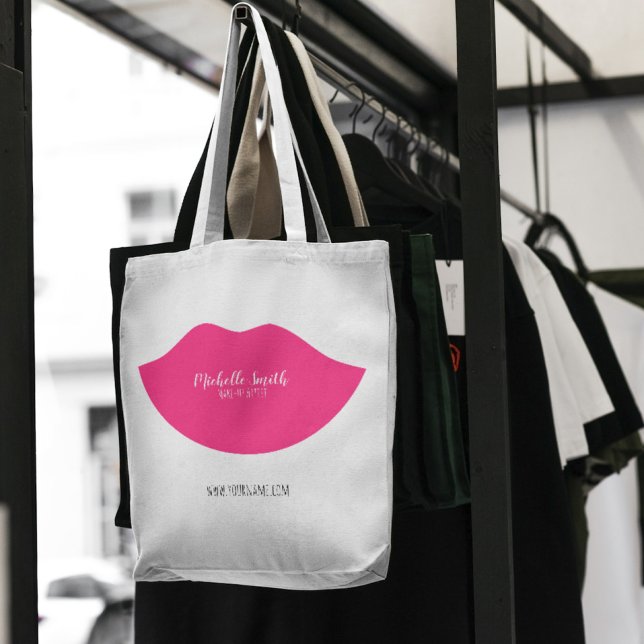 Hot Pink lips design Make-up artist Tote Bag (Creator Uploaded)
