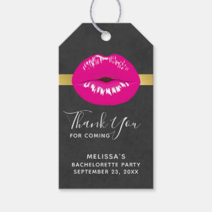 Hot Pink Lips Glamourous Illustration Bachelorette Gift Tags